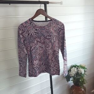 Talbots Multicolor Paisley Blouse Size Small